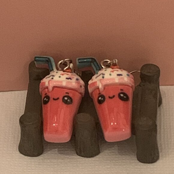 Milk Shake Earring, Shake Earring, Funny Food Earring, Gift Idea, Drink Earring - Picture 3 of 7